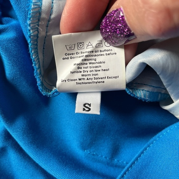 Rant Medical Scrubs Pants with Moto design. Turquoise. Size Small - Picture 5 of 11